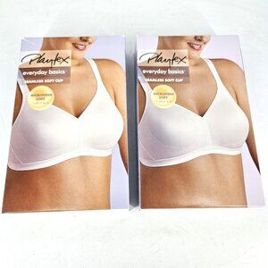 Playtex Everyday Basics Bra Womens 36B White Seamless Cup T-Shirt 5223 2 Pack